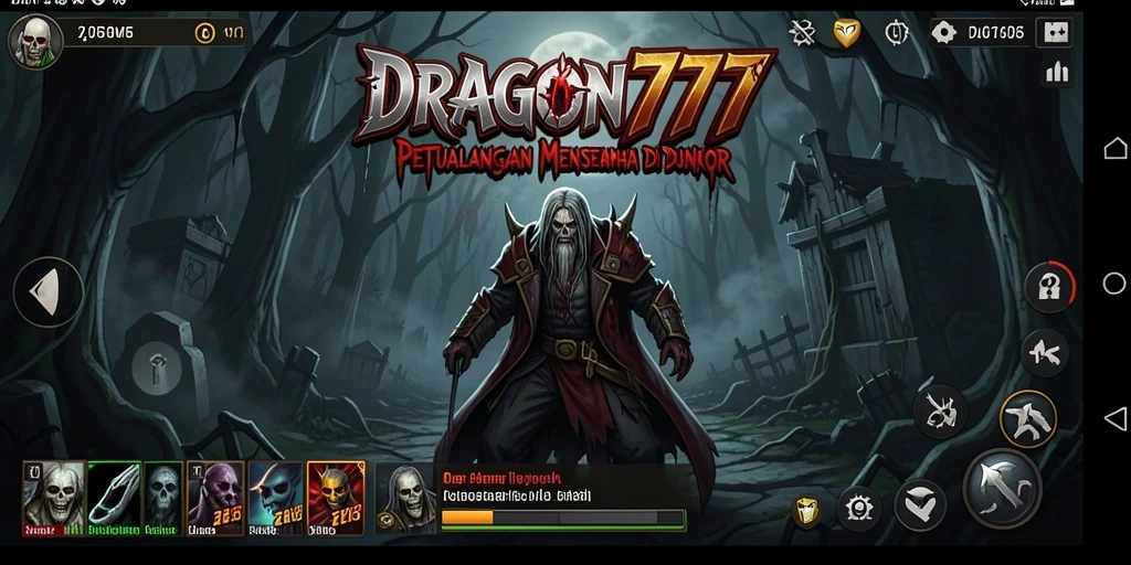 Screenshot gameplay DRAGON777 yang menampilkan suasana menyeramkan.