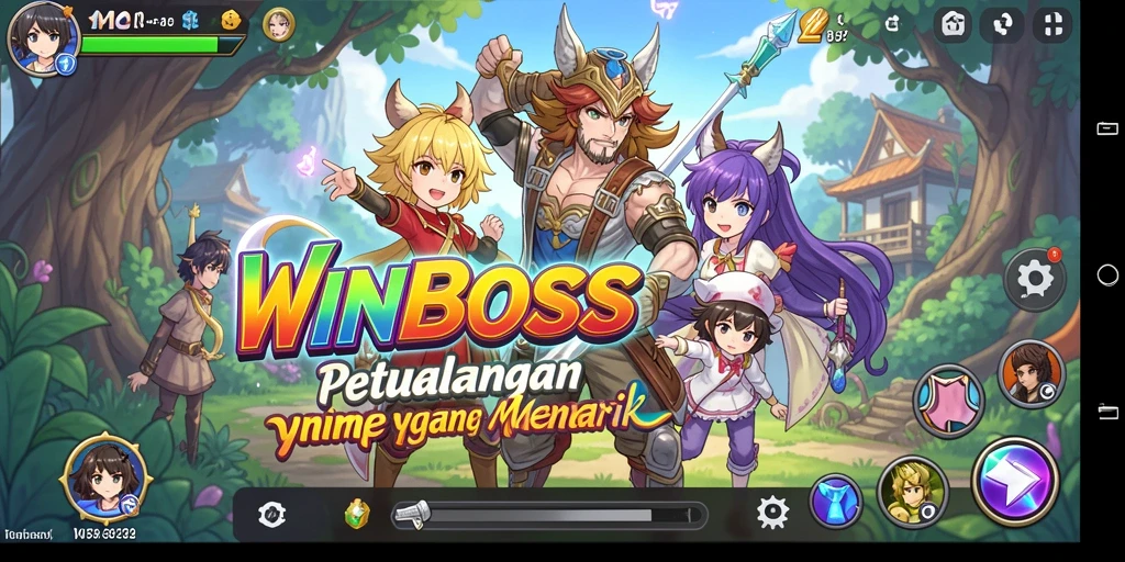 Tampilan gameplay WINBOSS yang penuh aksi dan warna.
